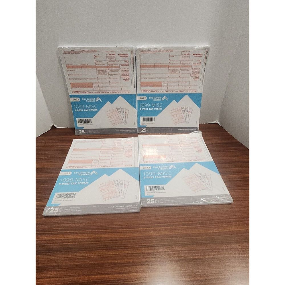 4 Sets Of 25 1099 MISC Forms‎ 2022, 4 Part Tax Forms 100 Sets Total